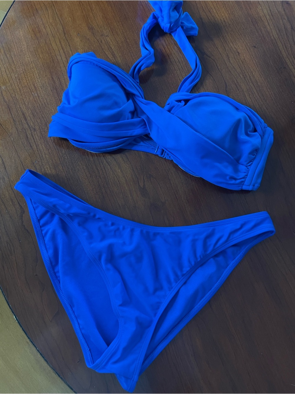 Seafolly Bright Blue Halter Bikini Top. Free bottoms of another brand